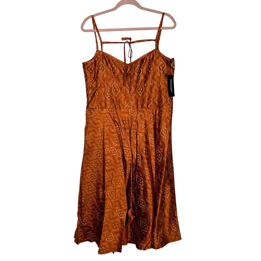 NWT Banana Republic Orange Sleeveless Side Zipper Silky Strap Midi Dress Size 12